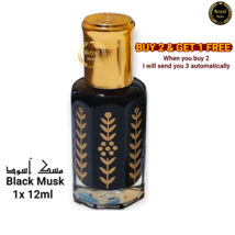 1x Black Musk 12ml Dark Arabic Perfume Oil Ruqya Islamic High Quality مسك... - £7.07 GBP