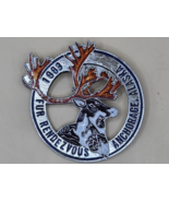 ANCHORAGE ALASKA-&quot;Fur Rendezvous 1983&quot;Pin-Rondy Metal Silver-Caribou 2&quot;VTG - $15.05