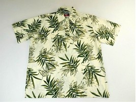 Joe Kealuhas Reyn Spooner Creme Green Fern Print Pullover Shirt Men Tall Lrg EUC - £39.14 GBP