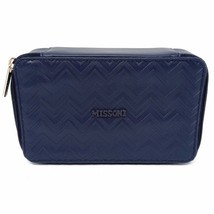 MISSONI x Delta Airlines Navy Blue Travel Case Amenity Toiletry Bag EMPTY - $19.95