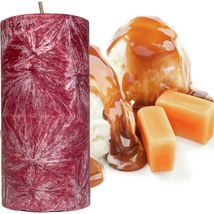 Vanilla Caramel Scented Palm Wax Pillar Candle Hand Poured - £19.69 GBP+