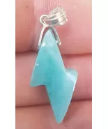 BLUE larimar handcarved 925 sterling silver Gemstone RAY pendant (l-129) - $22.00