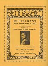 Broussard Restaurant Menu Conti St New Orleans Louisiana 1940&#39;s French Quarter - £77.92 GBP