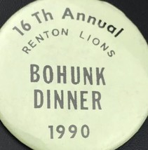 Bohunk Dinner 1990 Renton Lions Vintage Pin Button - $10.95