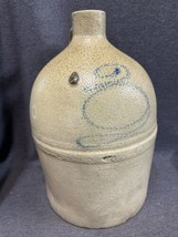 Antique Stoneware Salt Glaze Crock Jug 2 Target Bee Sting Turkey Droppin... - £192.21 GBP