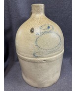 Antique Stoneware Salt Glaze Crock Jug 2 Target Bee Sting Turkey Droppin... - £190.73 GBP