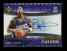 Bobby Simmons 2005-06 Upper Deck Trilogy SS-BS Auto Signs of Stardom BUCKS - £5.73 GBP