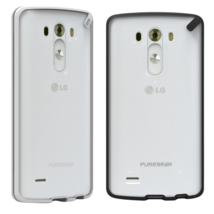 Lot of 2 Puregear Slim Shell Impact Cases for LG G3 Clear Slim Cover Black White - £12.64 GBP