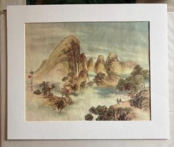 Vintage Signed Japanese/asian Print Art Artwork Scenic Mountains Water T... - $1,186.85 MXN