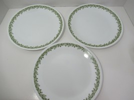 Corelle Crazy Daisy Spring Blossom green flowers on white 3 dinner plate... - £11.86 GBP