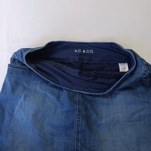 S.C. & Co Denim Skort Women's Large Blue Cotton Blend Pull On Stretch Mini Skirt image 7