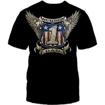 ALSTYLE NUMBER #1 DAD MEN&#39;S SMALL BLACK COTTON T-SHIRT NEW - $9.97