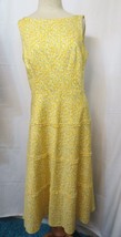 Liz Claiborne Fit &amp; Flare Dress Sleeveless Side Zip Ruffled Yellow Tulip... - £23.98 GBP