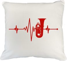 Make Your Mark Design Brass Player White Pillow Cover for Musician &amp; Instrumenta - £19.73 GBP+