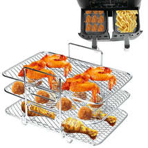 Air Fryer Rack For Ninja Food Grill Dual Air Fryer 304 Stainless Steel 3-Layer D - £22.98 GBP