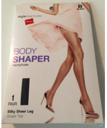 Hanes Body Shaper Pantyhose B Style Essentials Black Silky Sheer Leg Sheer - £7.71 GBP