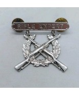 VTG Rifle Expert Pin Sterling USMC Crossed Rifles Vietnam Clutch Pin - $34.64