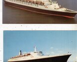 Cunard R M S Queen Elizabeth II - 2 postcard 1981  - $3.85