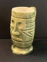 Vintage Westwood Japan Tiki Mug Stein with Handle Green Ceramic - £16.45 GBP