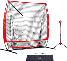 Baseball Net Kit with Tee and Strike Zone, 5X5Ft Softball Training Equipm - £114.02 GBP