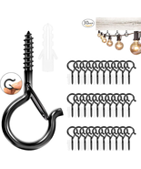 30 Pack Windproof Light Hooks for Outdoor String Lights and Plants, Black - $16.03