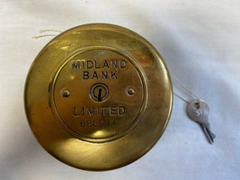 Rare! Vtg 1920s Brass Money Box Midland Bank Limited Still Bank Made In ... - $189.95