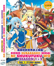 Anime Dvd Kono Subarashii Ni Shukufuku Wo Season 1-2 VOL.1-22 End +Movie Reg All - $33.72