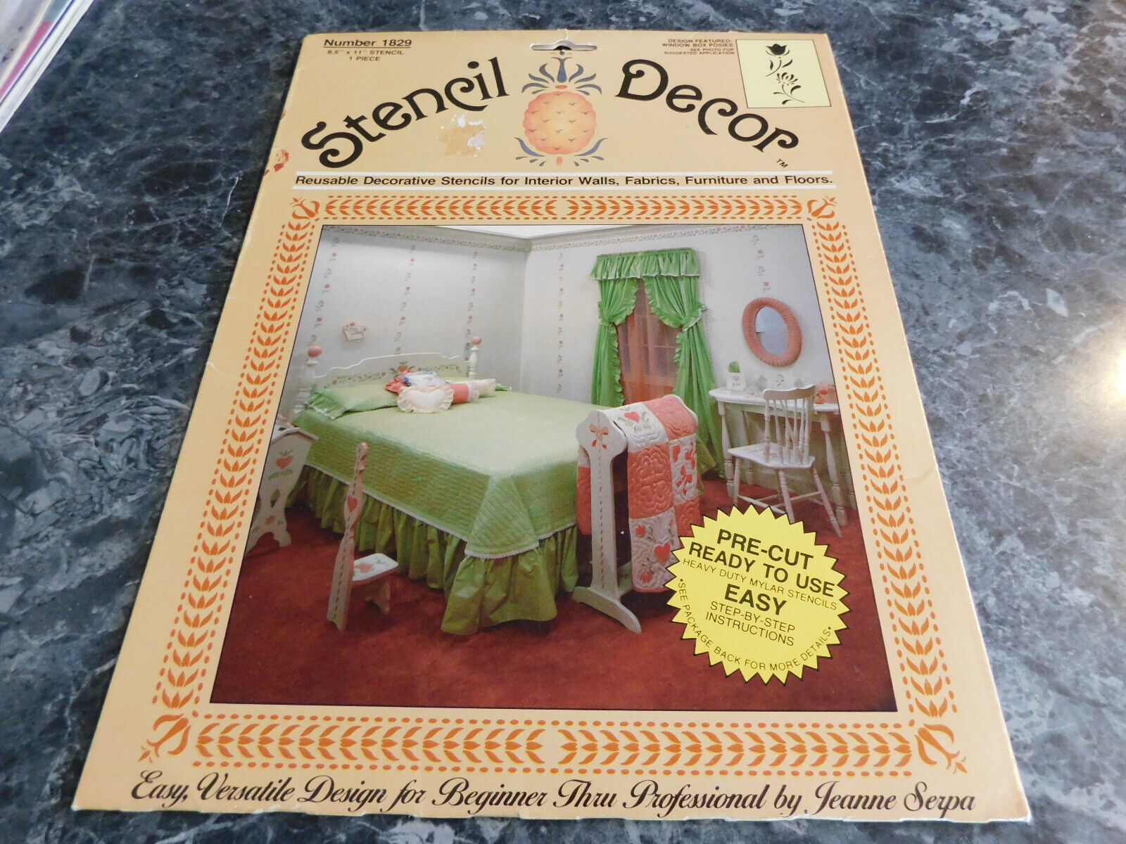 Stencil Decor Window Box Posies No 1829 - $2.99