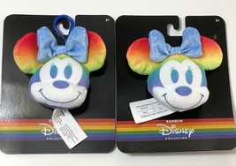 Disney Rainbow Pride Collection Plush Minnie Mouse Keychain (2-Pack) - £11.93 GBP