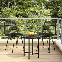 Garden Chairs 2 pcs Black 48x62x84 cm PE Rattan - £83.79 GBP