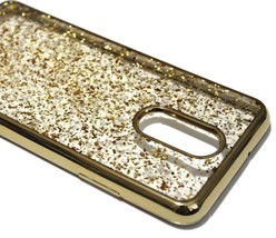 For Lg Stylo 4 - Gold Chrome Flake Soft Rubber Silicone Tpu Skin Case Cover - £12.78 GBP