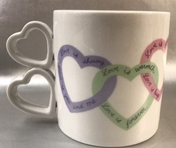 Avon Love Is Double Heart Handle Coffee Mug Vintage 1980&#39;s Valentine Gift! - £5.83 GBP