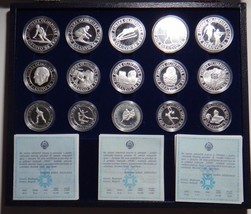 Yugoslavia 15 Silver Proof Coins Set Sarajevo 1984 Olympic Games Mint Box Coa - £352.05 GBP