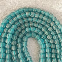 Beautiful Old African Greenish Blue Glass Antique Style Beads 7MM - £27.13 GBP