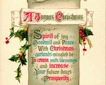 Vtg Postcard 1911 WINSCH CHRISTMAS Greetings Joyous Christmas Poem Scrol... - $7.87