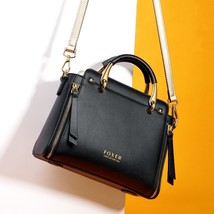 FOXER Women Fashion Cow Leather Handbag Top Handle Purse Commute Crossbody Bag L - £104.78 GBP