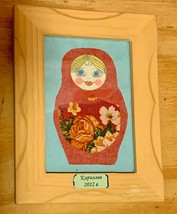 Framed Russian Doll Mesh Painting from Russia - £12.06 GBP