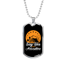 Camper Necklace Yes They Adventure  Necklace Stainless Steel or 18k Gold Dog Ta - £38.04 GBP+
