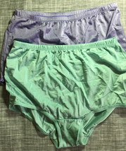 (2) Large/7 Silky Shiny Nylon Pin-Up Full Rise Sheen Panties 30&quot; 32&quot; 34&quot; - $23.73 CAD