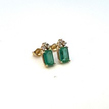 Natural Emerald Diamond Earrings 14k Y Gold 1.59 TCW Certified $2,950 121167 - £946.28 GBP