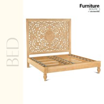 Furniture BoutiQ Handcarved Solid Mango Wood Bed - £3,278.89 GBP