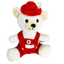 Teddy BEAR Red German Clothes  White Fur Stuffed Plush Toy Acme 14 in Vi... - £11.17 GBP
