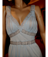 Vtg 40s 50s Charmode Bridal Blue Nightgown Sz 34 Feminine Romantic Glamo... - $67.32