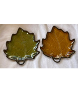 Set of 2 Certified International Fall Maple Leaf Shaped Salad Plates New 9” - £15.00 GBP