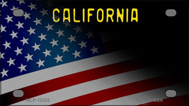 California with American Flag Novelty Mini Metal License Plate Tag - £11.92 GBP