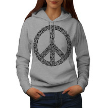 Wellcoda Peace Hippy Vintage Womens Hoodie, Hippie Casual Hooded Sweatshirt - £29.06 GBP