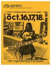 Canada MAX MOUSE &amp; the GORILLAS 1978 orig Concert POSTER/FLYER - $15.99