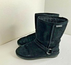 Bear Paws Womens Sz 8 Black Fur Lined Boots Calf Adele 1256W Suede Upper... - £33.16 GBP