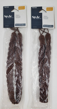 Rope Braided Corded Brown Chocolate Curtain Window Tie Backs 18&quot; Set of 2  - £7.19 GBP