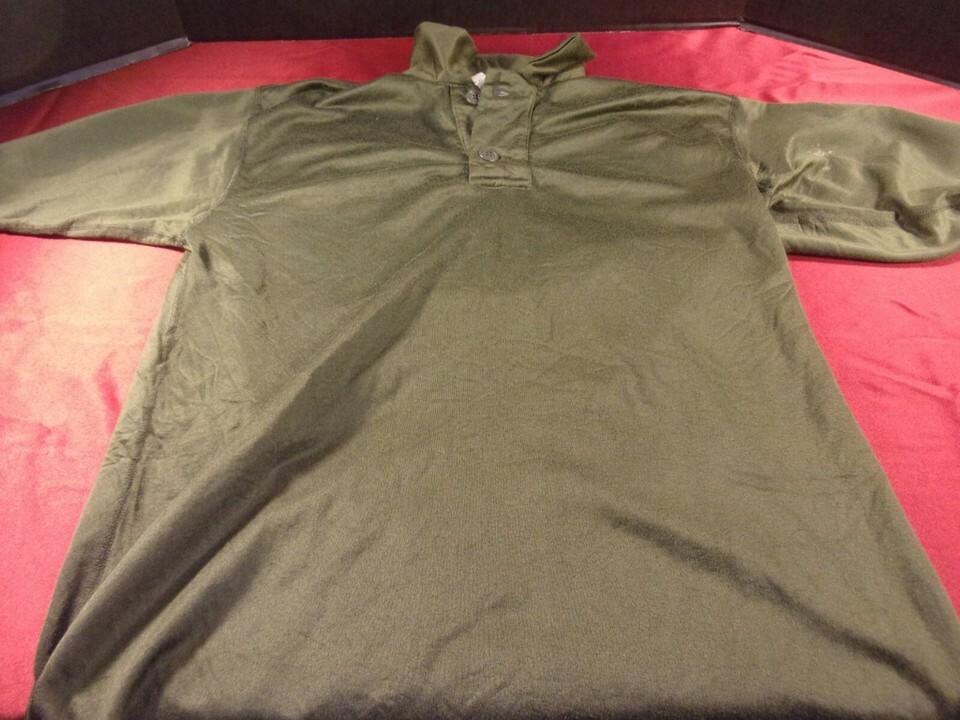 USAF ARMY USN HEAT RETENTIVE MOISTURE RESISTANT GREEN SLEEP SHIRT SMALL ... - $22.18